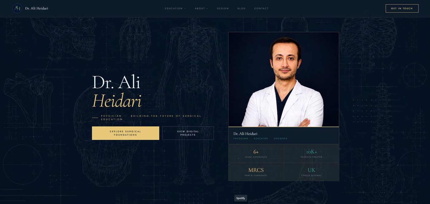 Dr. Ali Heidari — Physician personal brand website