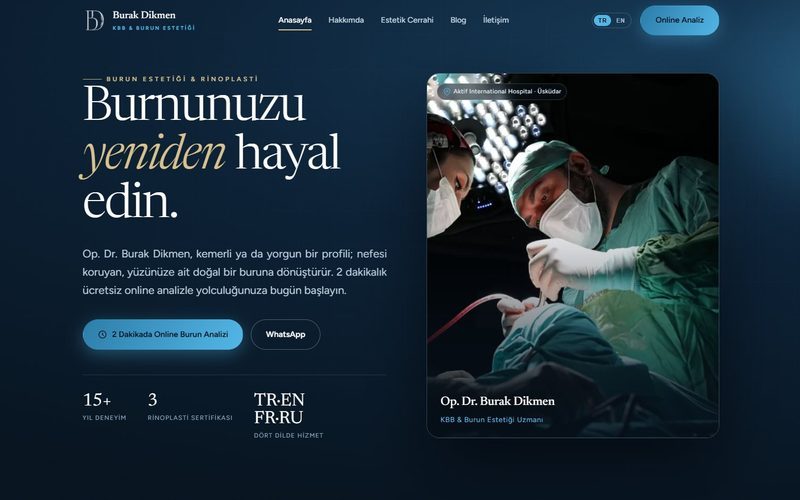 Op. Dr. Burak Dikmen — ENT and Rhinoplasty bilingual website